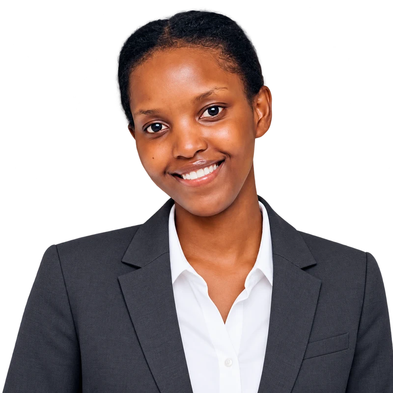 An anka partner wearing a charcoal business blazer.